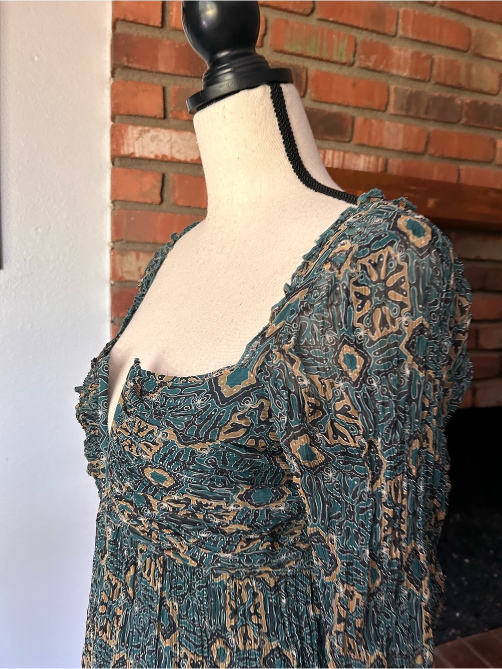 Anthropologie Let Me Be Babydoll Mini Dress in Blue Sz MP PETITE - Picture 6 of 8